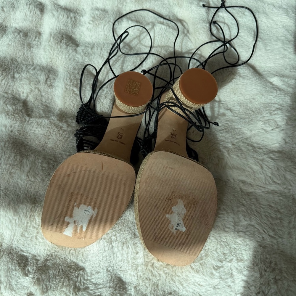 Paloma Barcelo Black Macrame Lace Up Platforms - Picture 4 of 5